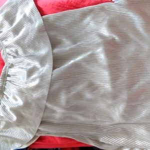 a.n.a Silver Metallic Flutter Sleeveless Top